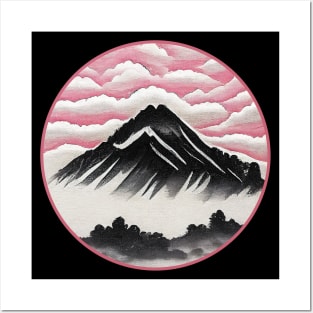 Japanese Mountain Vintage Art Landscape Posters and Art